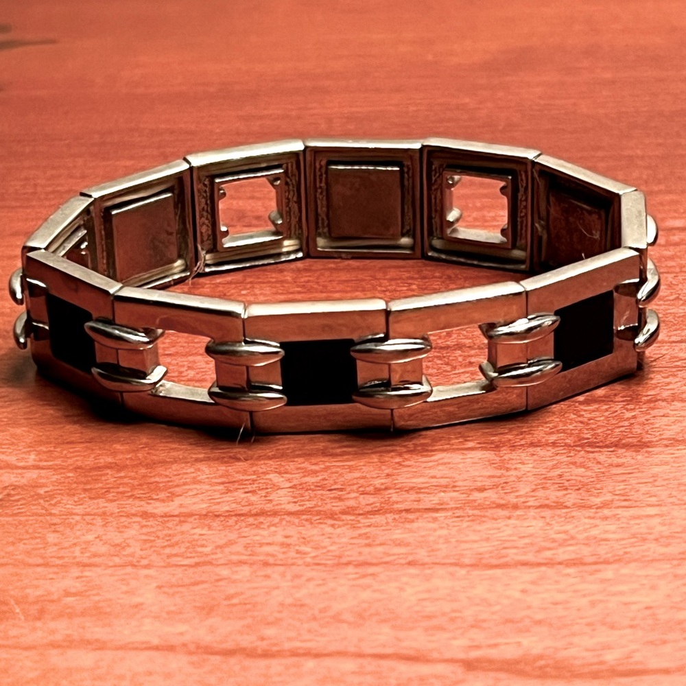 Silver and Black Bracelet